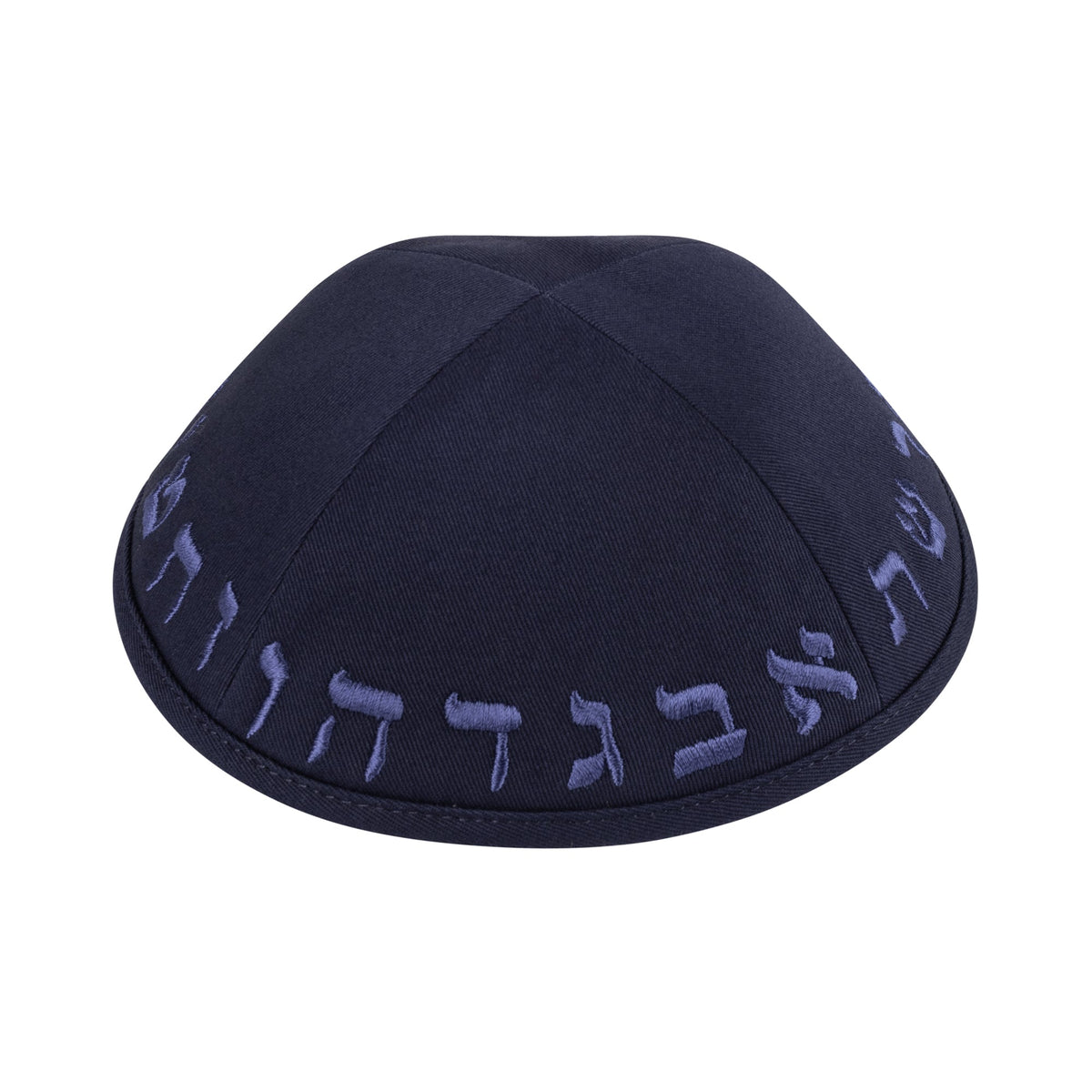 iKippah Navy Cotton W/ Mid Blue Aleph Bais