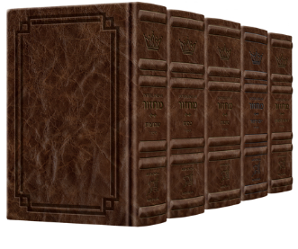 Signature: Interlinear Full 5Vol Machzor Sefard - Royal Brown