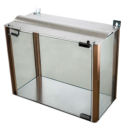 ALUMINUM & GLASS BOX FOR CANDLES 42x40x21cm