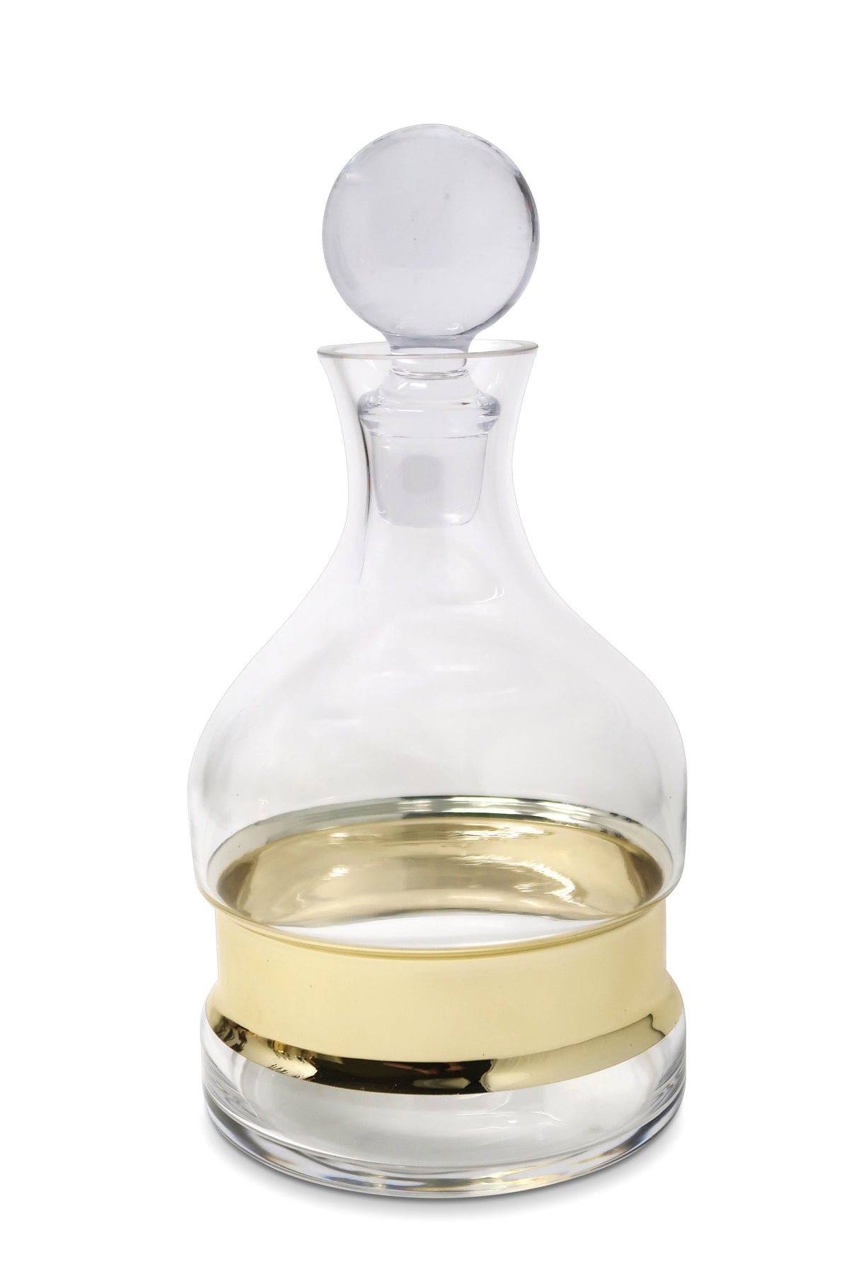 Glass Decanter w/ Gold Accent
