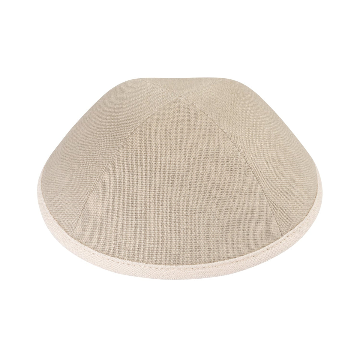 iKippah Light Taupe Linen W/ Beige Rim