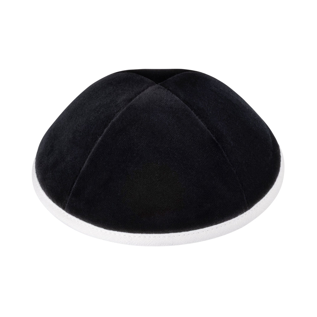 iKippah Black Velvet W/ White Linen Rim