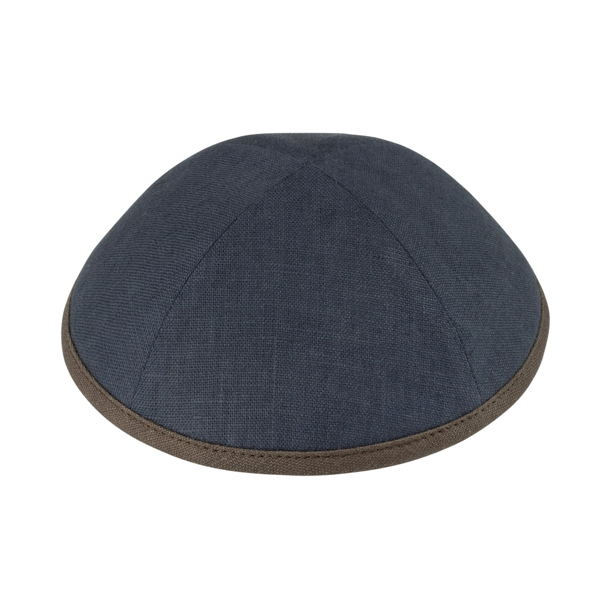 iKippah Charcoal Linen W/ Brown Rim