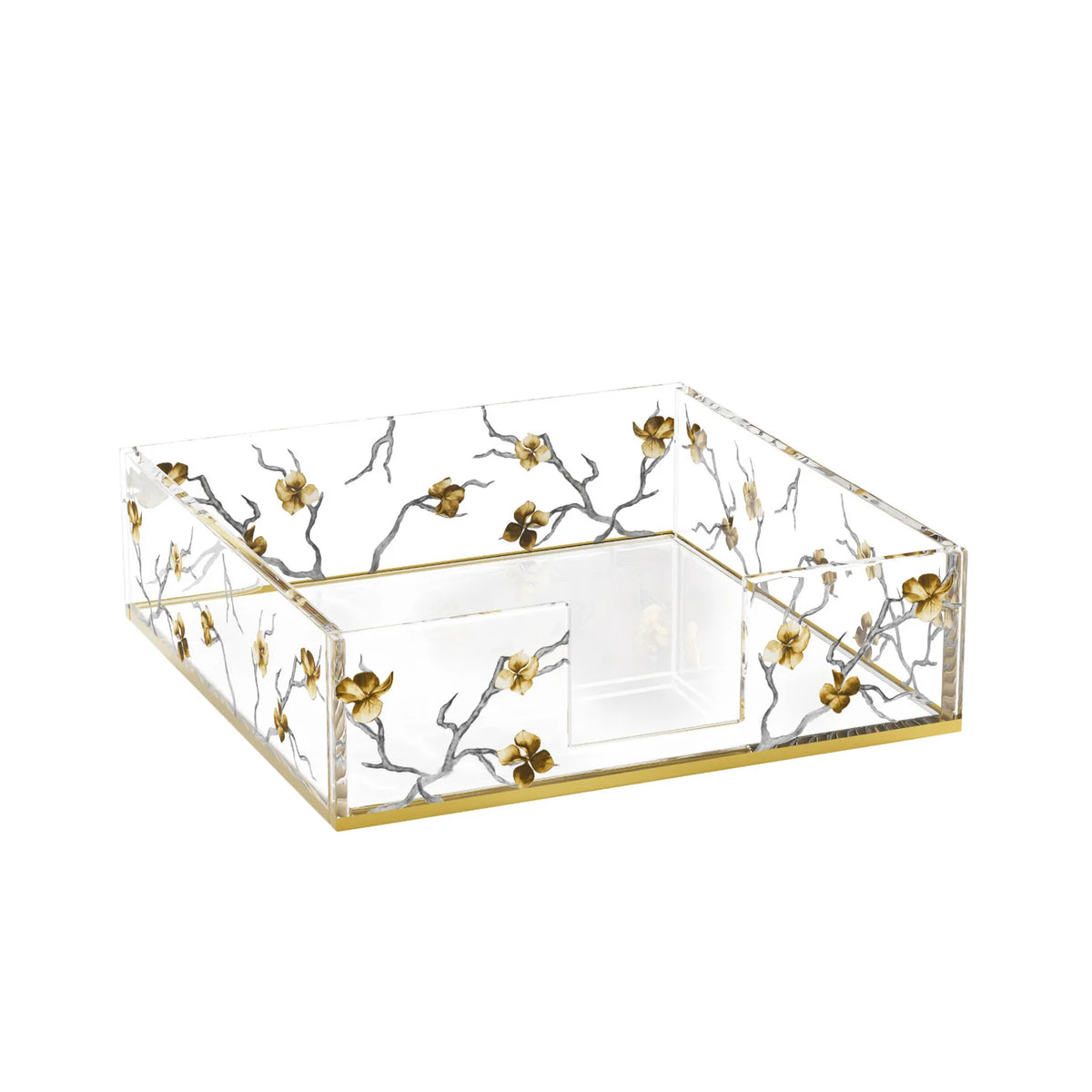 Porte-serviettes en lucite – Branche dorée