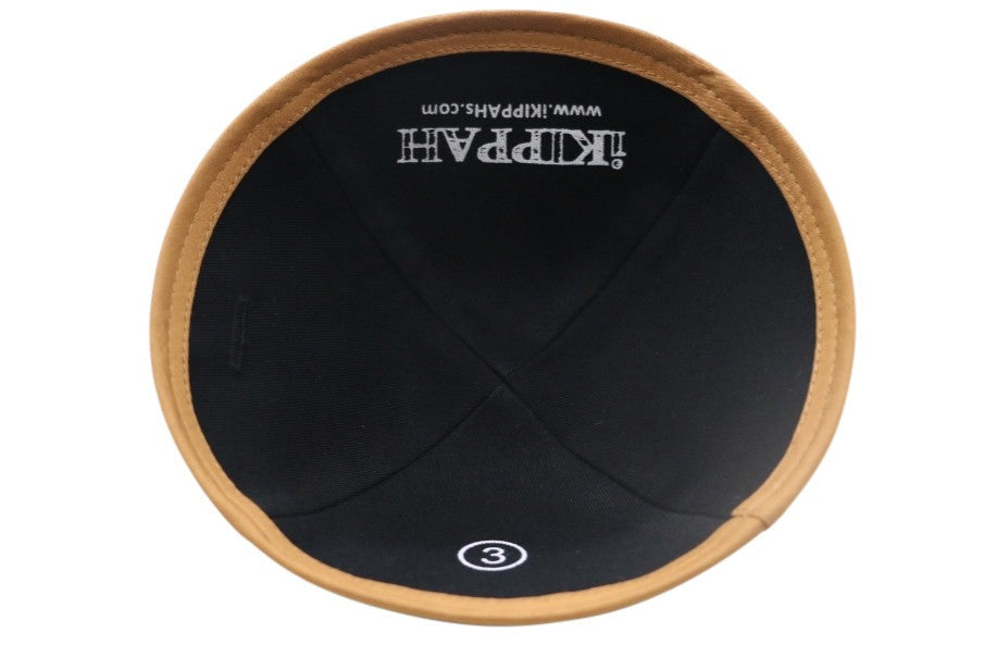 iKippah Black Velvet W/ Camel Rim
