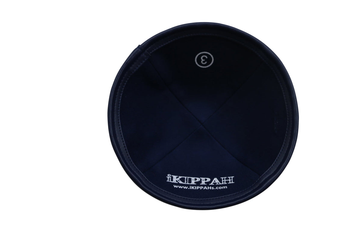 iKippah Navy Velvet W/ Leather Rim