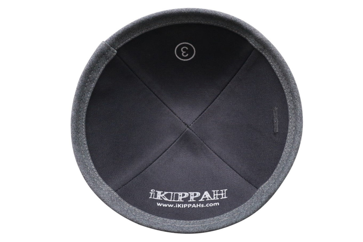 iKippah Navy Suiting W/ Gray Rim