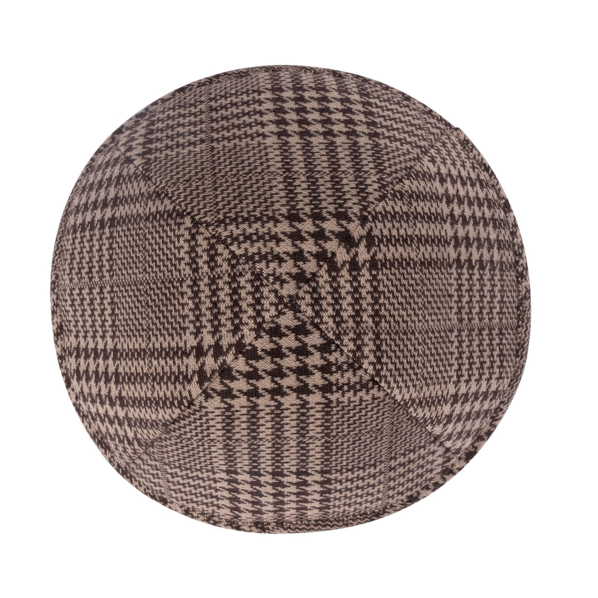 iKippah Brown & Camel Houndstooth Plaid