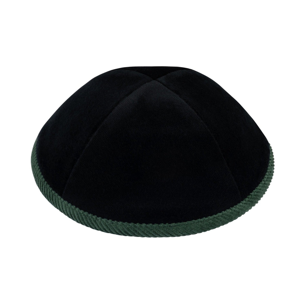 iKippah Black Velvet W/ Green Corduroy Rim