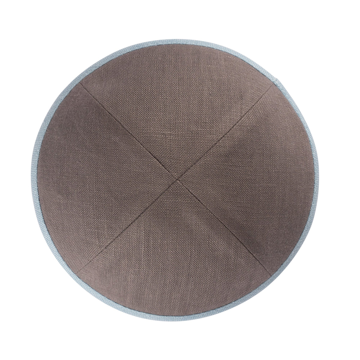 iKippah Gray Linen W/ Light Blue Rim