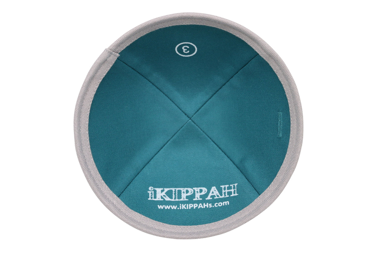 iKippah Gray Linen W/ Light Gray Rim