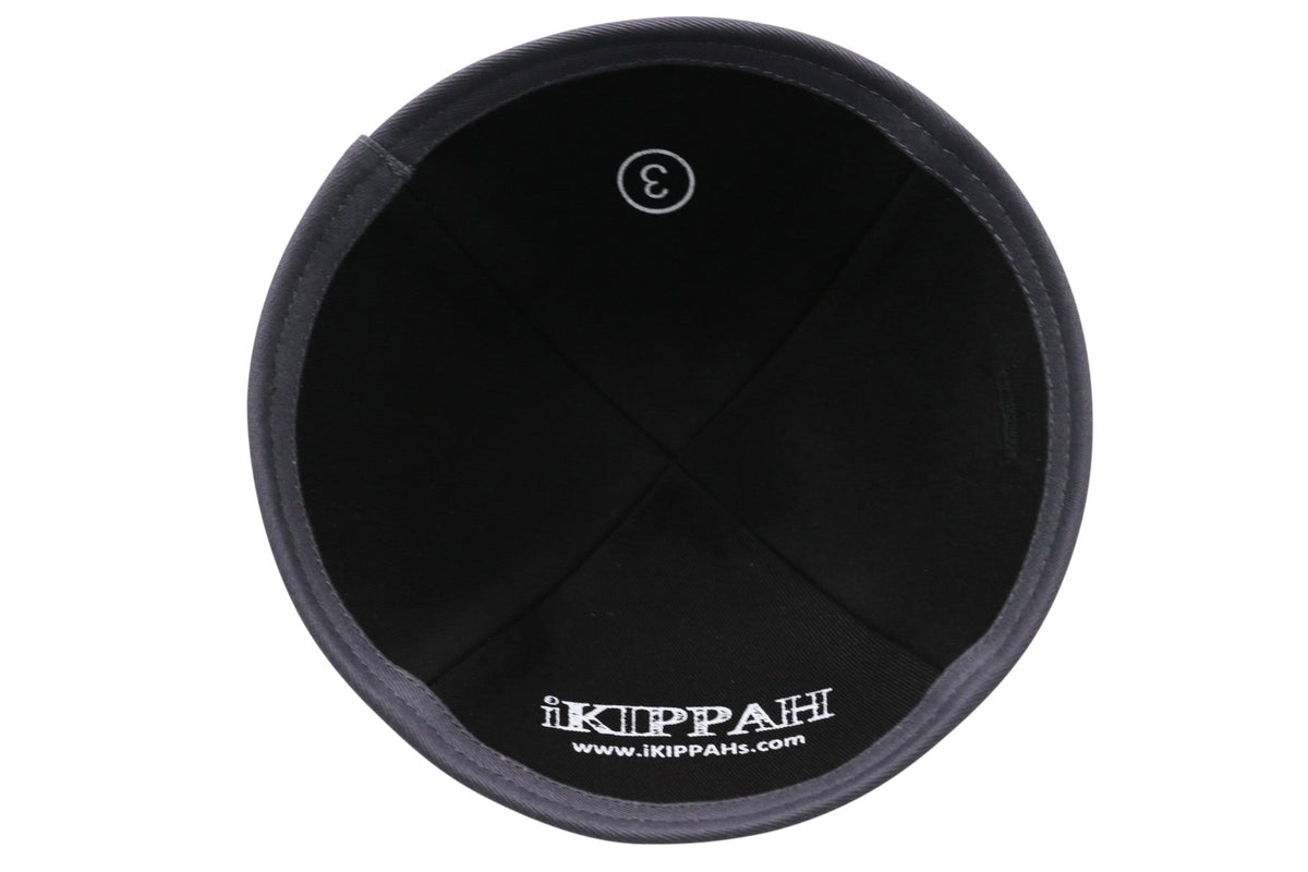 iKippah Black Velvet W/ Gray Rim