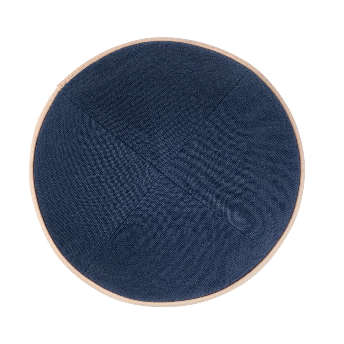 iKippah Navy Linen W/ Light Pink Leather Rim