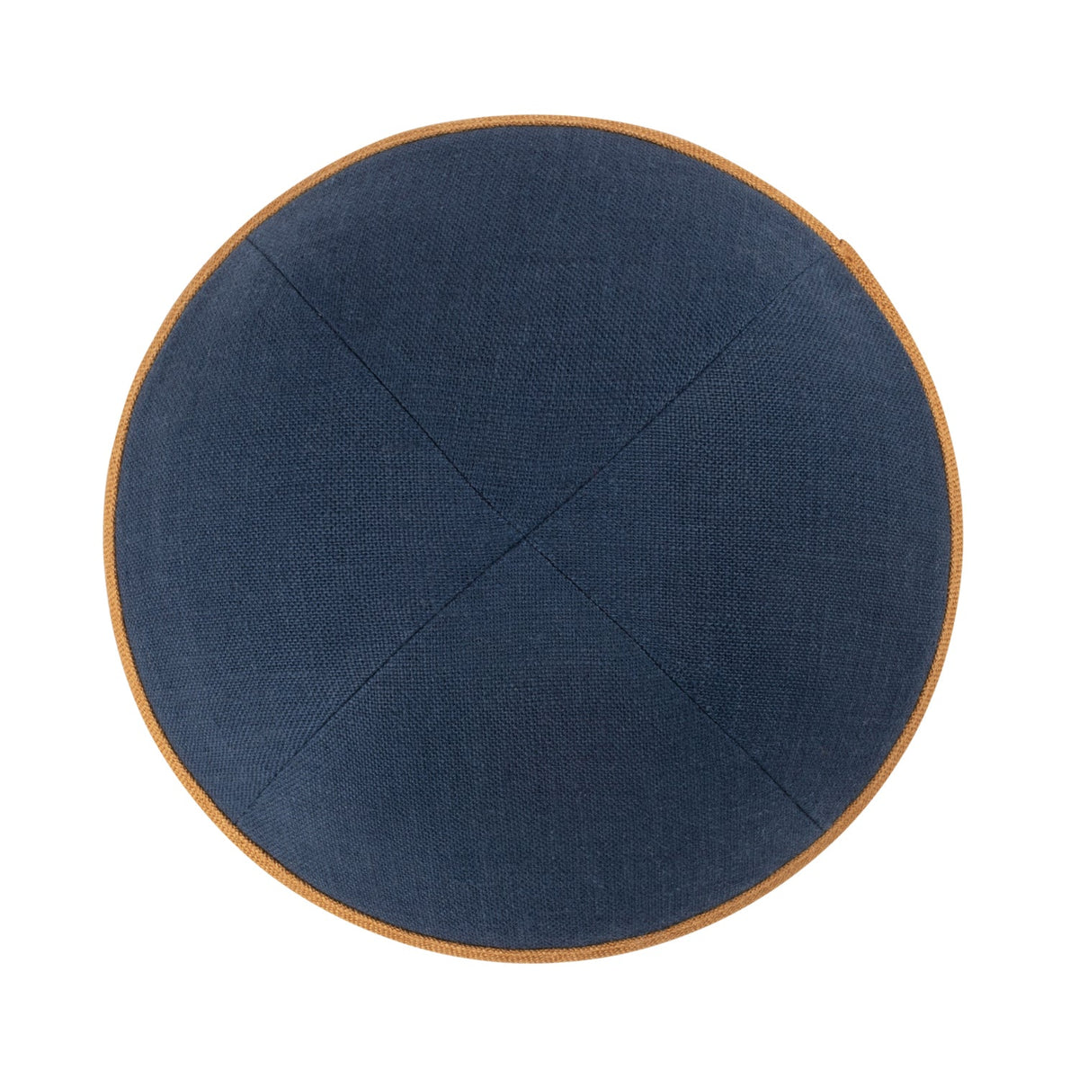 iKippah Navy Linen W/ Camel Rim
