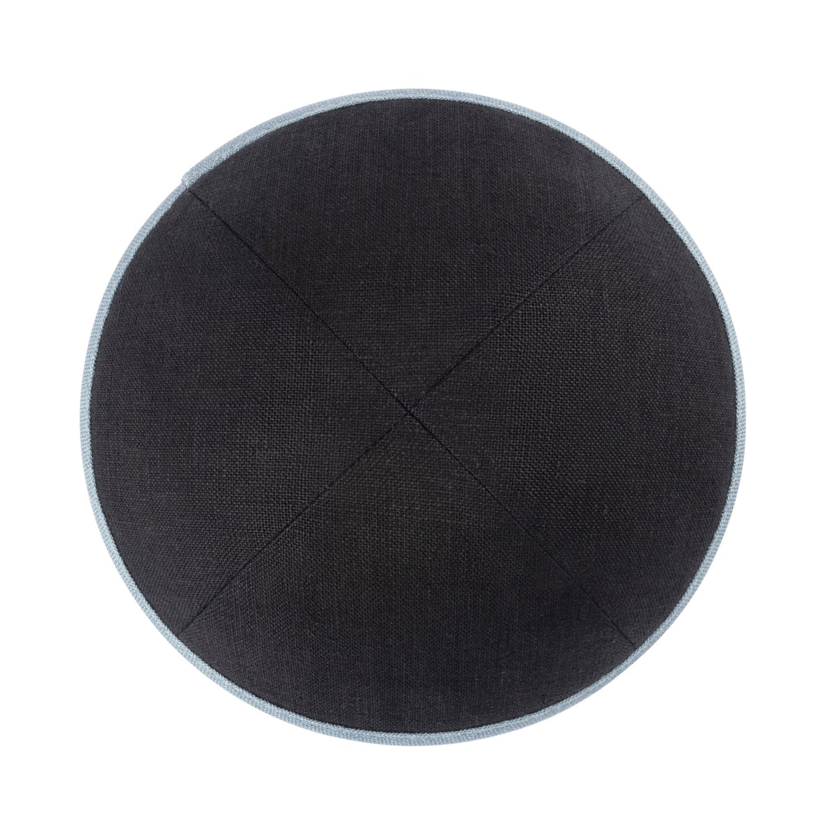 iKippah Black Linen W/ Blue Gray Linen Rim