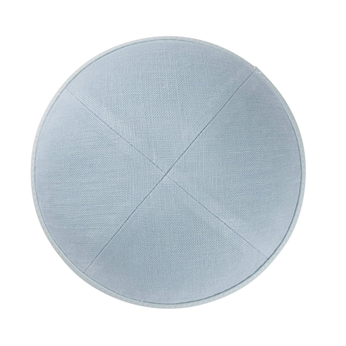 iKippah Light Blue Linen W/ Leather Rim