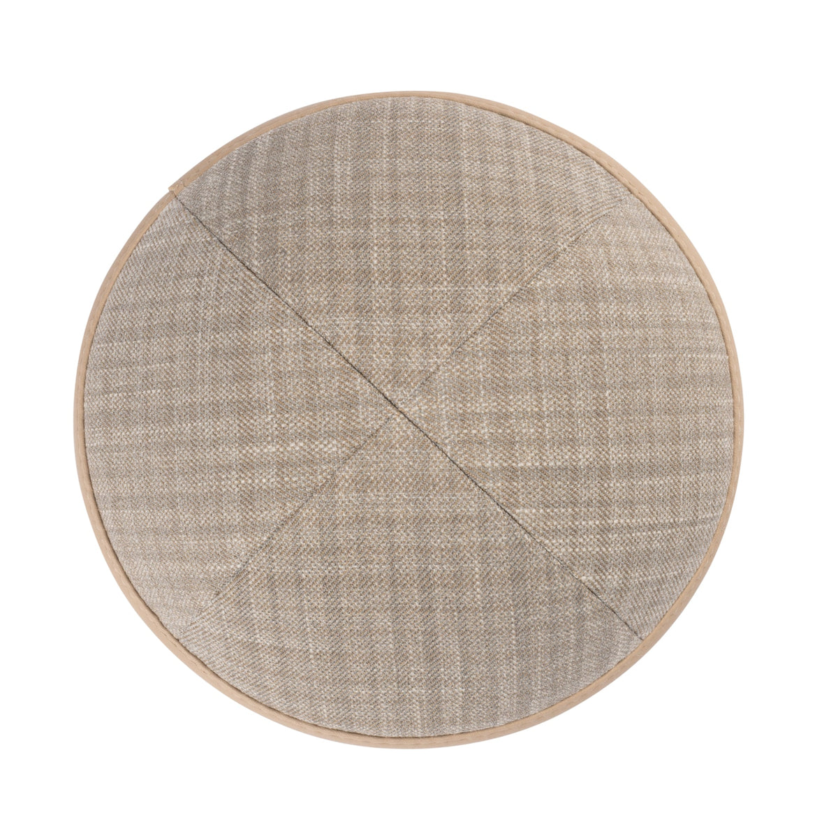 iKippah Tan Plaid W/ Taupe Leather Rim