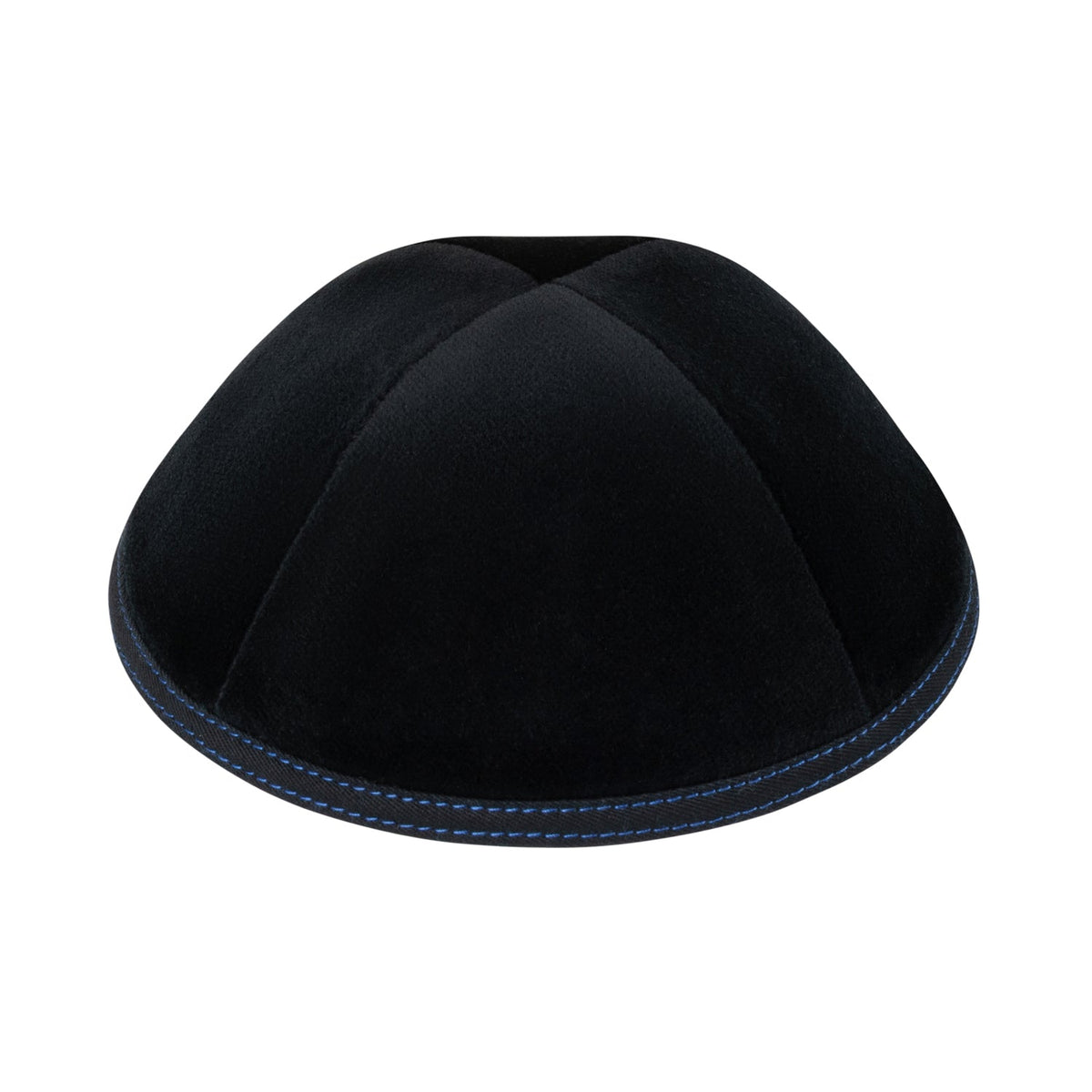 iKippah Black Velvet W/ Mid Blue Stitching