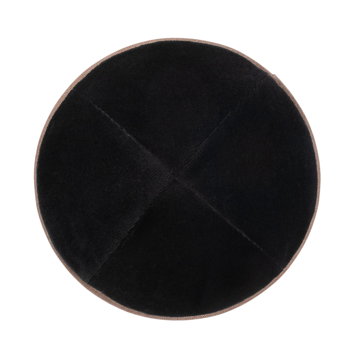 iKippah Black Velvet W/ Brown Rim