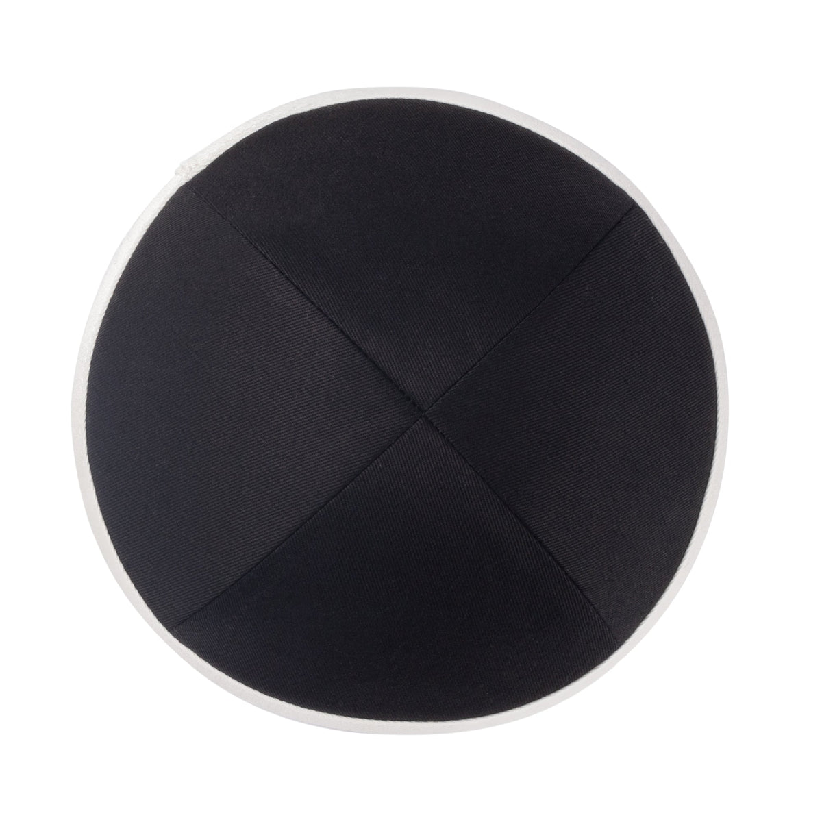 iKippah Black Cotton W/ Ivory Rim