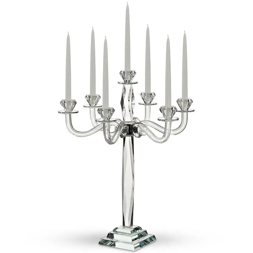 Crystal Candelabra 7 Branche 24" with Glasses