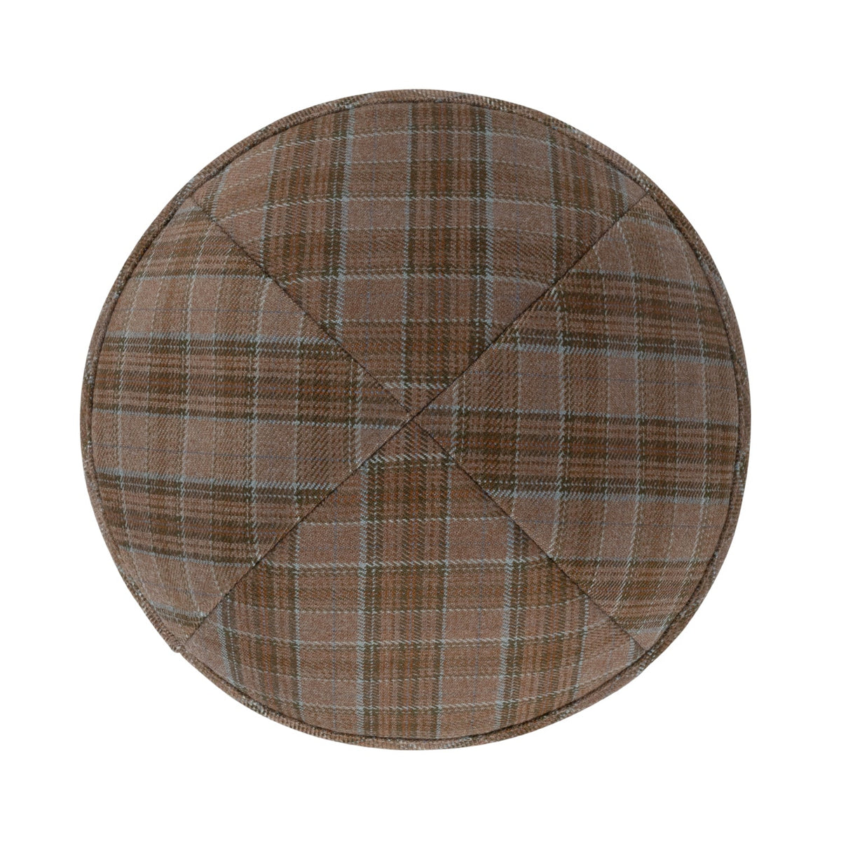 iKippah Brown & Blue Box Plaid