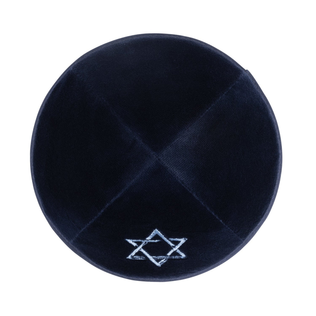 iKippah Navy Velvet W/ Light Blue Star