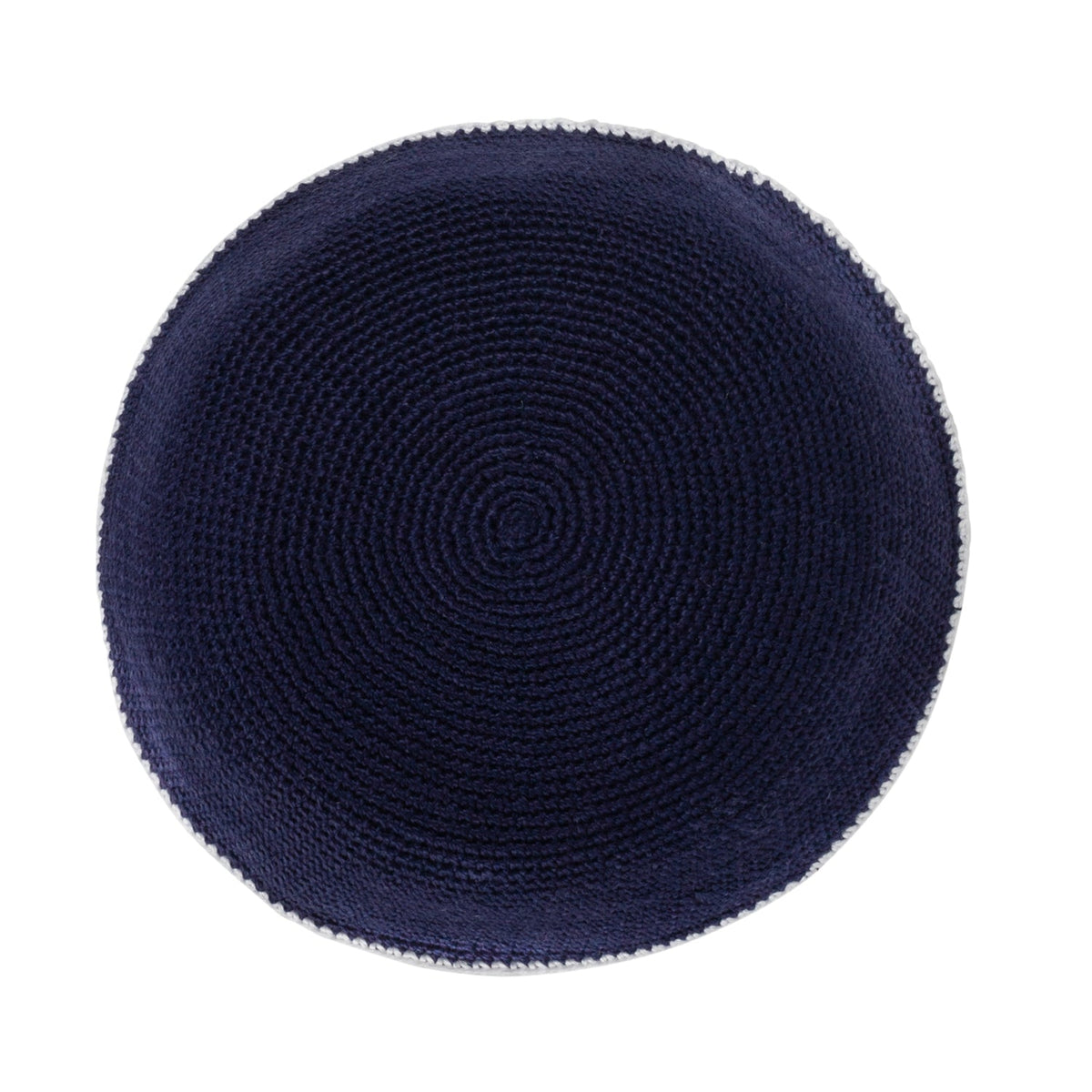 iKippah Navy W/ White Rim Knit