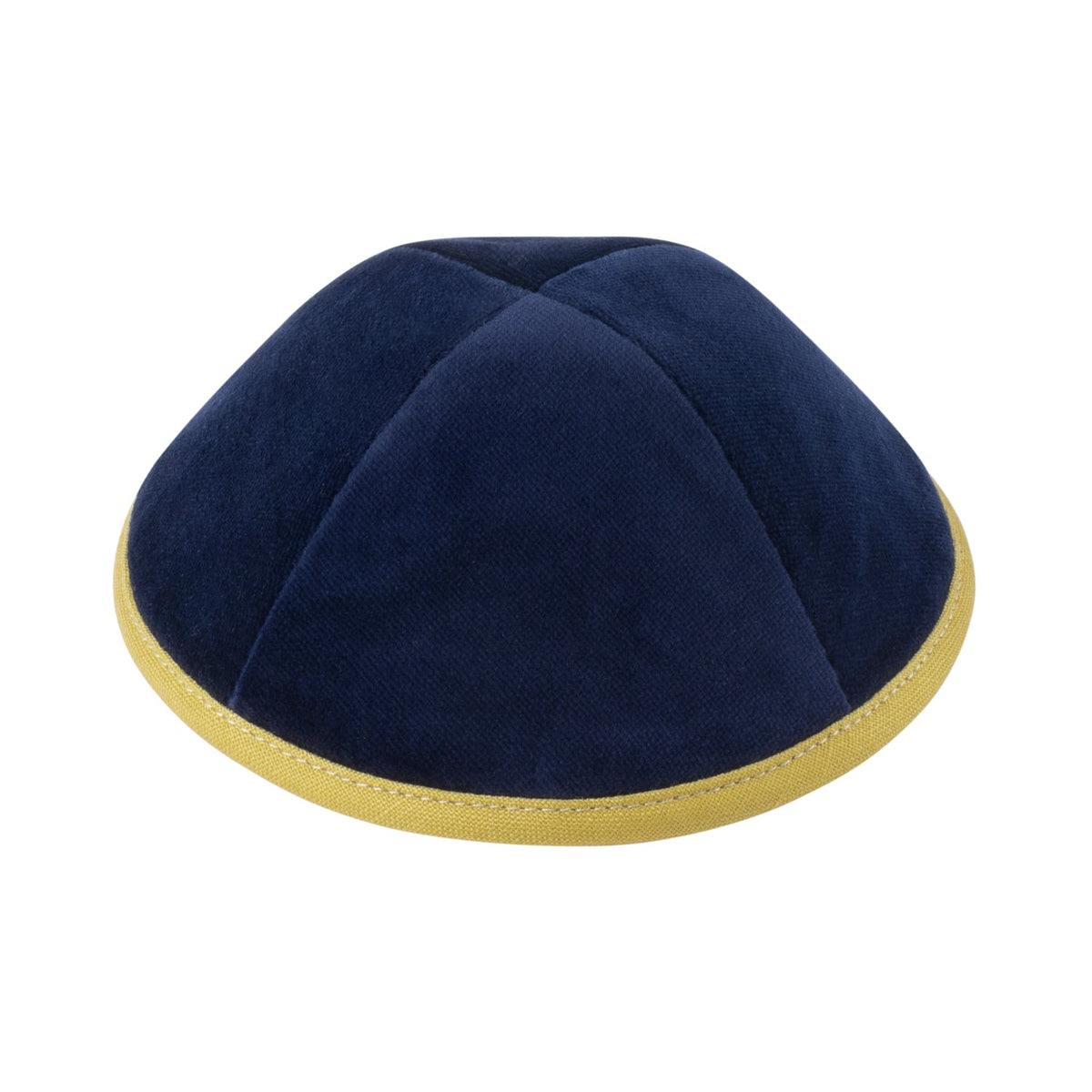 iKippah Navy Velvet W/ Mustard Rim