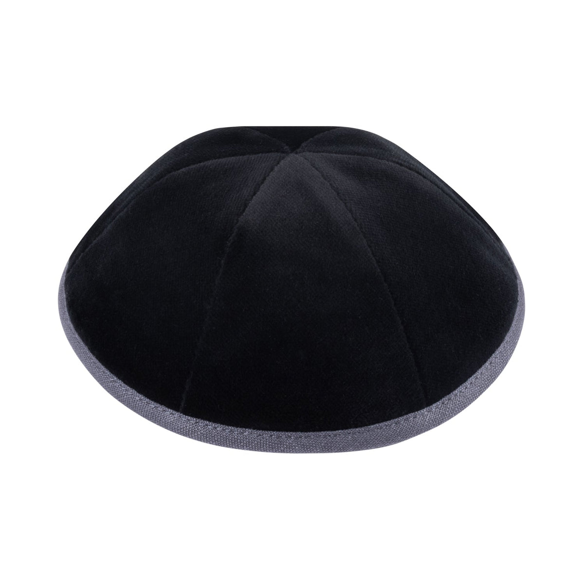 iKippah Black Velvet W/ Slate Rim - 6 Panel
