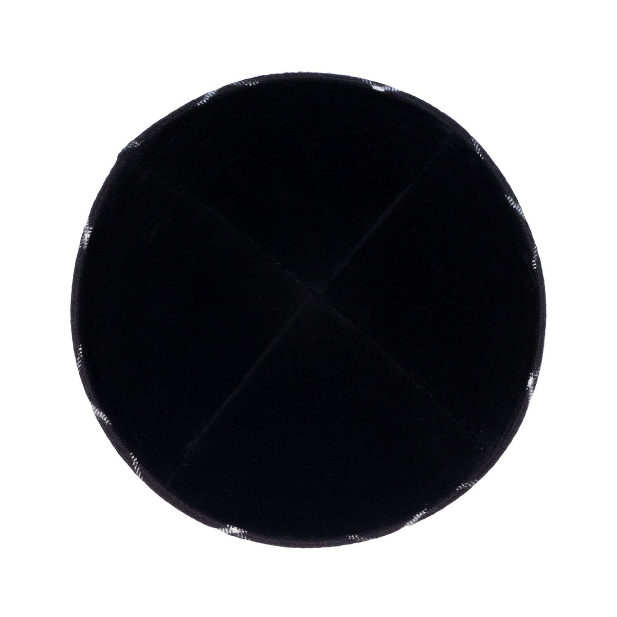 iKippah Black Velvet W/ Black Plaid Rim