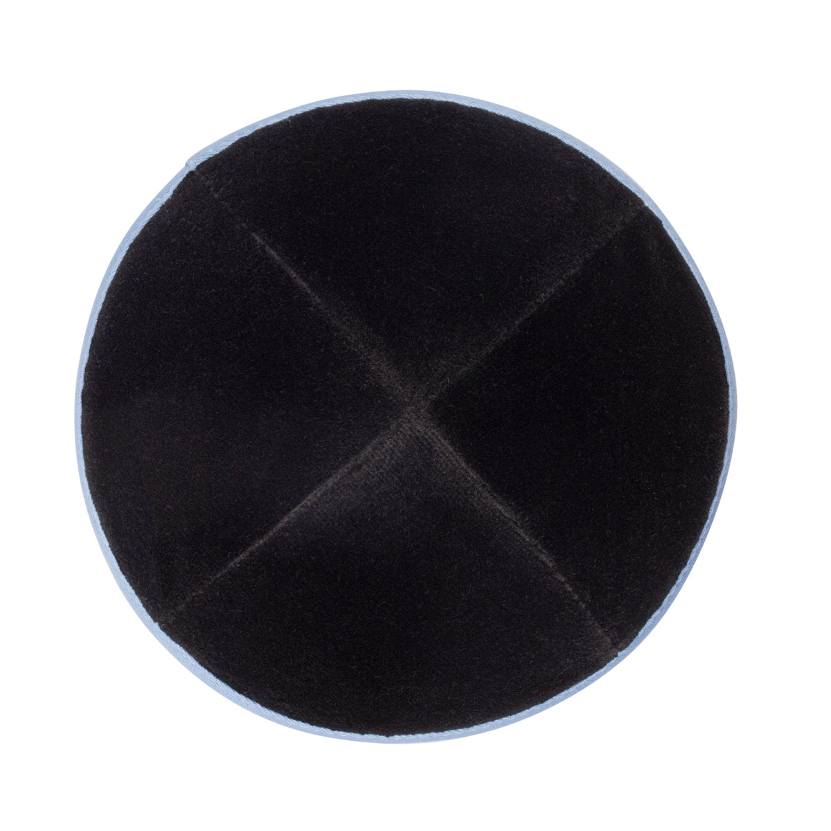 iKippah Black Velvet W/ Sky Blue Rim