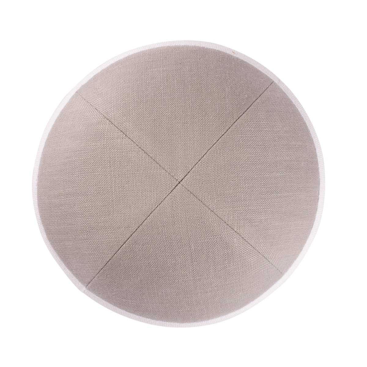 iKippah Light Gray Linen W/ White Rim
