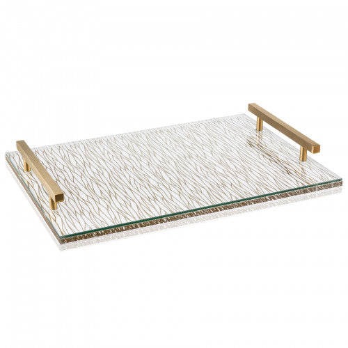 Challah Board Wave Gold/White Backing