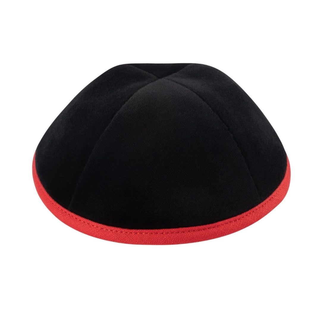 iKippah Black Velvet W/ Red Rim