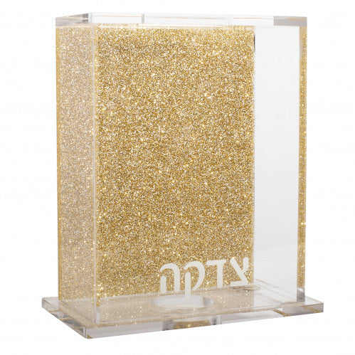 Lucite Charity Box - Glitter Back