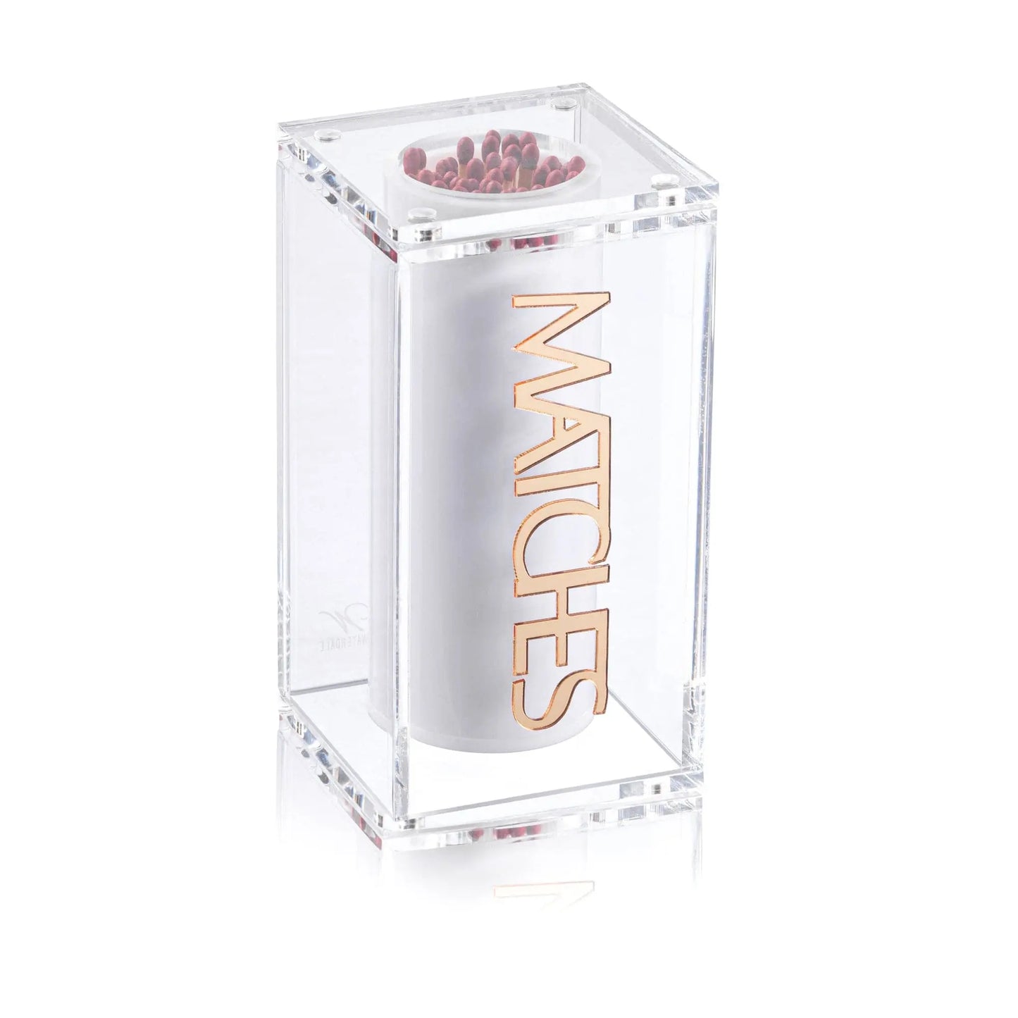 Lucite Match Jar - Suspended - Gold