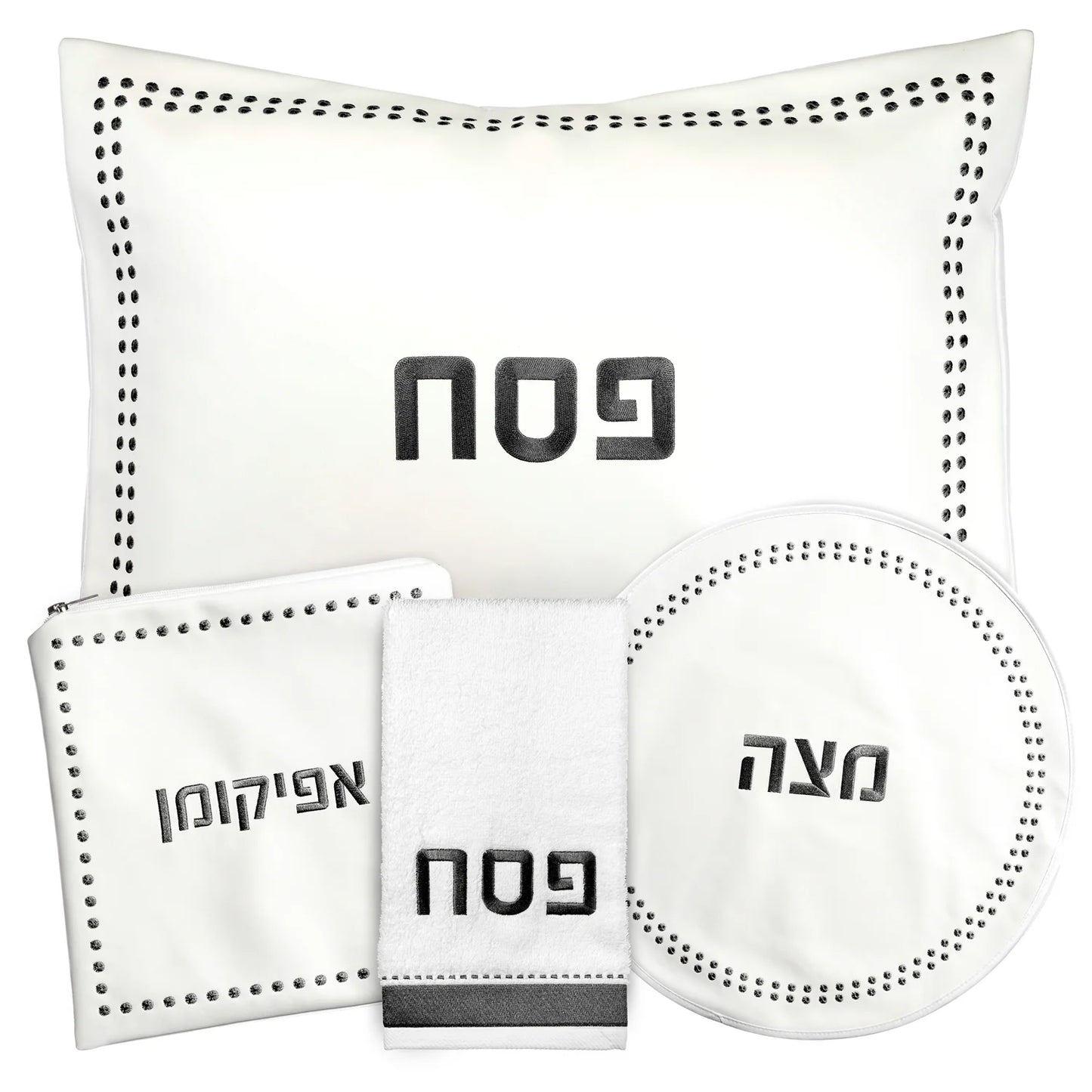 Dot Border Pesach Set-BLACK