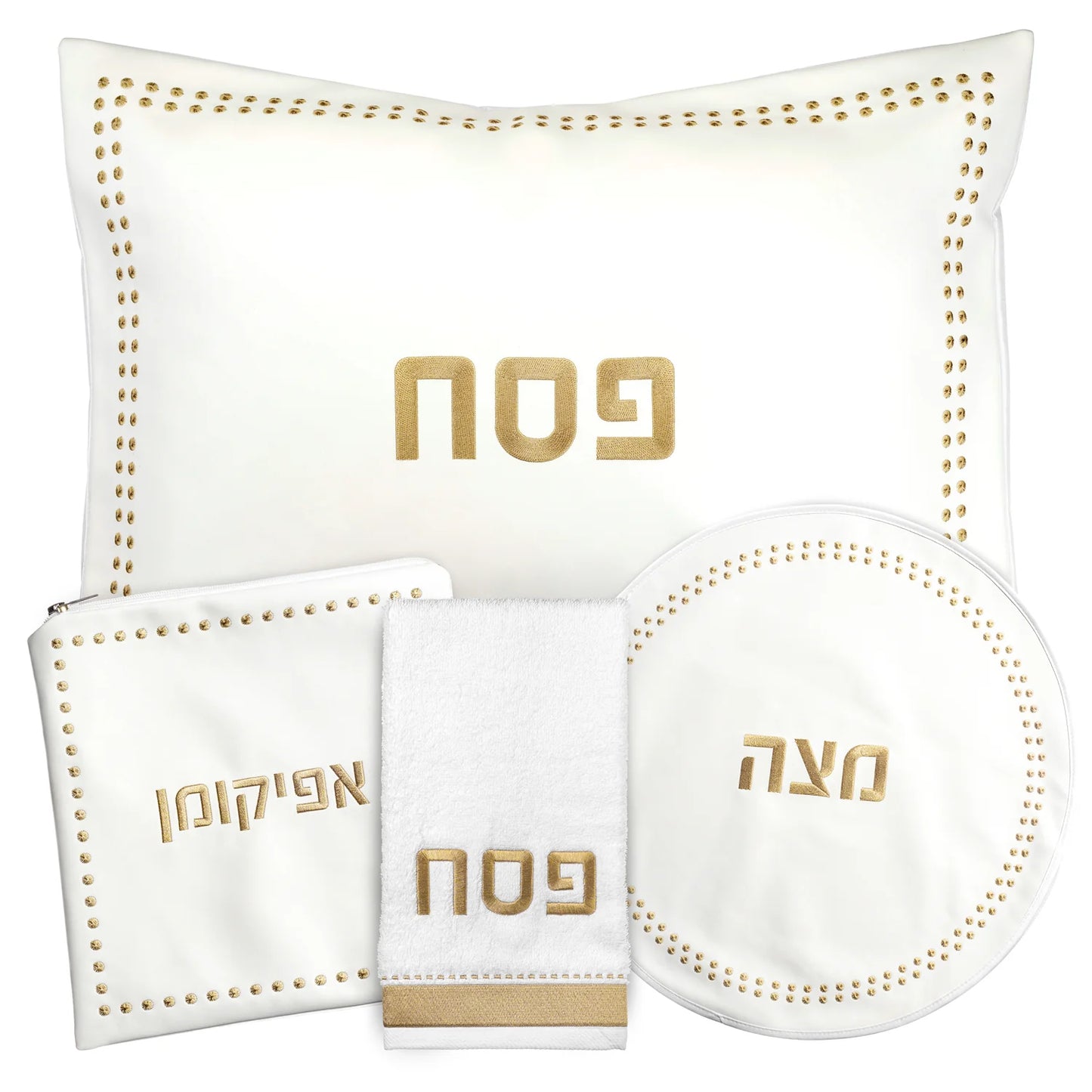 Dot Border Pesach Set-GOLD