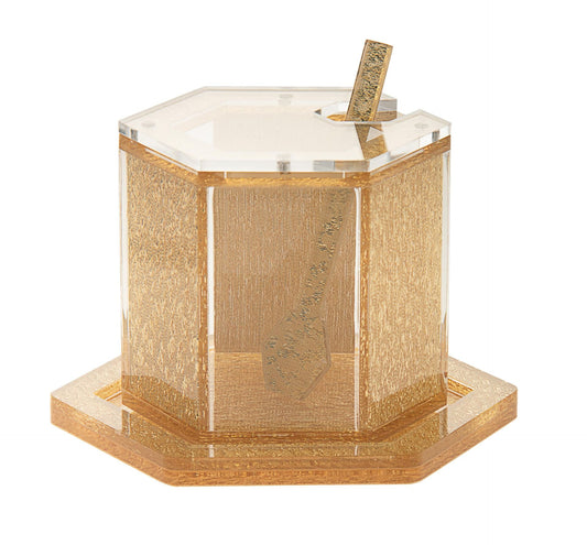 Honey Dish Hex. - Gold