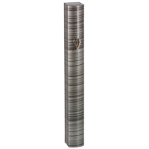 Aluminum Mezuzah Holder 3D Grey Stripes