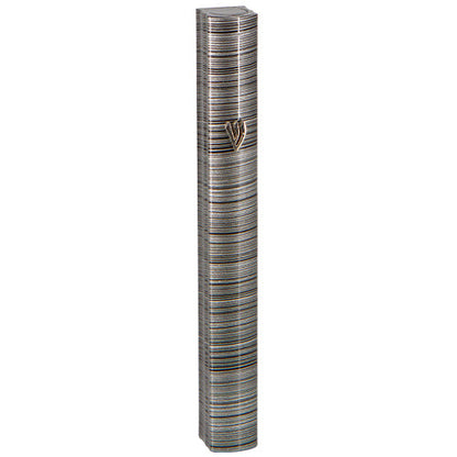 Aluminum Mezuzah Holder 3D Grey Stripes