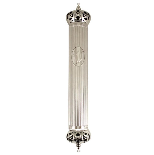 Mezuzah Holder Nickel 12cm [Crown]