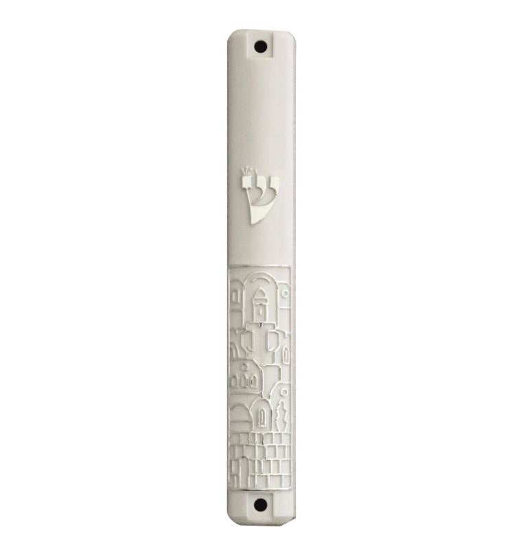 Support de Mezouza étanche 20cm - Blanc avec motif