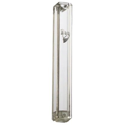 Water Proof Mezuzah Holder - Clear [Silver ש]