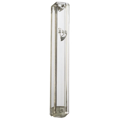 Water Proof Mezuzah Holder - Clear [Silver ש]