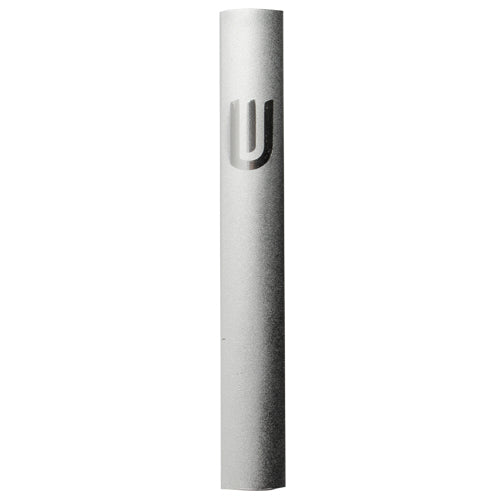 Aluminum Mezuzah Holder 12cm - Dotted Silver