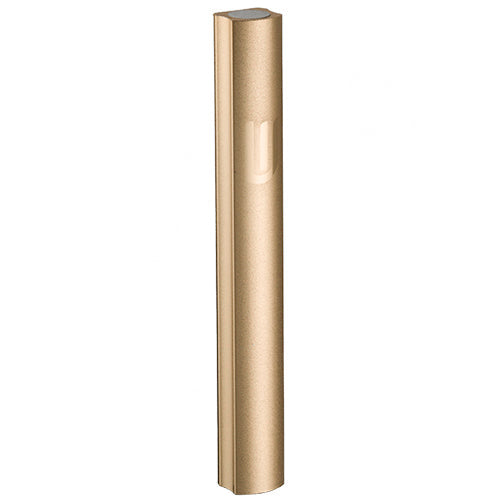 Aluminum Mezuzah Holder - Dotted L/Gold