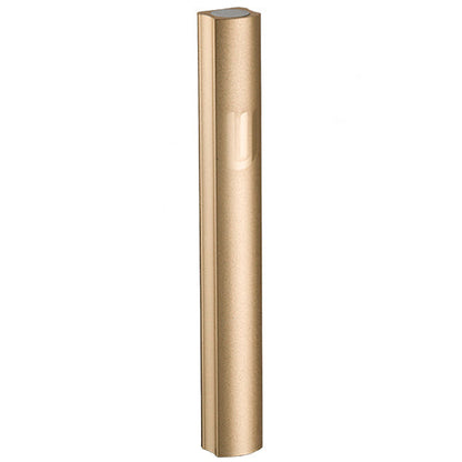 Aluminum Mezuzah Holder - Dotted L/Gold