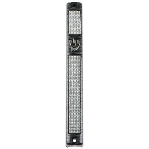 Mezuzah Holder 15cm 3D - Grey W/Front Stones